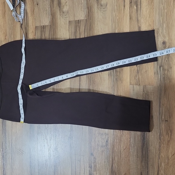 TALBOTS Brown Rayon Blend Wide Elastic Band Waist Skinny Pants with Zip Ankle - Picture 11 of 13